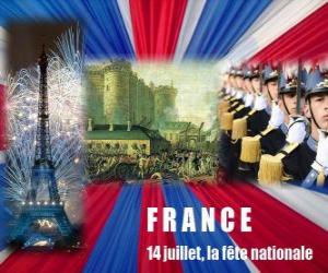 пазл 14 июля французский национальный праздник память штурма Бастилии 14 июля 1789